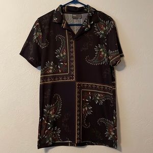 ASOS Revere Collar, Polo, Floral, Paisley, Casual, Summer, Shirt